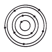 icon of an atom-like design with rings and dots placed on points around the rings