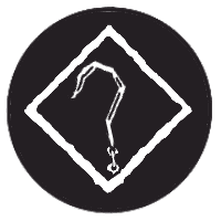icon with rhombus and a hook inside